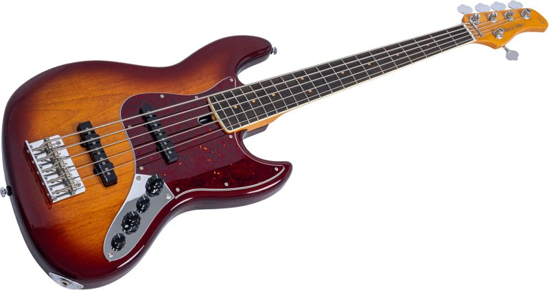 Sire - Sire V7 Vintage New Gen 5-String Jazz Bass Guitar with Marcus Vintage-J Revolution Pickups, Tobacco Sunburst #V7-VINALDER-5-NEWGEN-TS