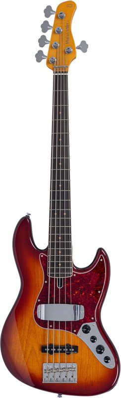 Sire - Sire V7 Vintage New Gen 5-String Jazz Bass Guitar with Marcus Vintage-J Revolution Pickups, Tobacco Sunburst #V7-VINALDER-5-NEWGEN-TS