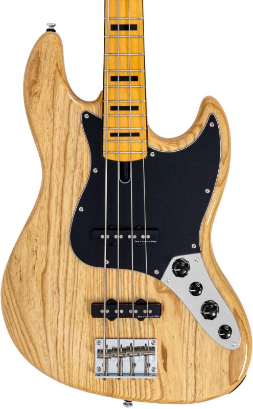 Sire - Sire V7 Vintage Ash New Gen 4-String Jazz Bass Guitar with Marcus Vintage-J Revolution Pickups, Natural #V7-VINSWAMPASH-4-NEWGEN-N