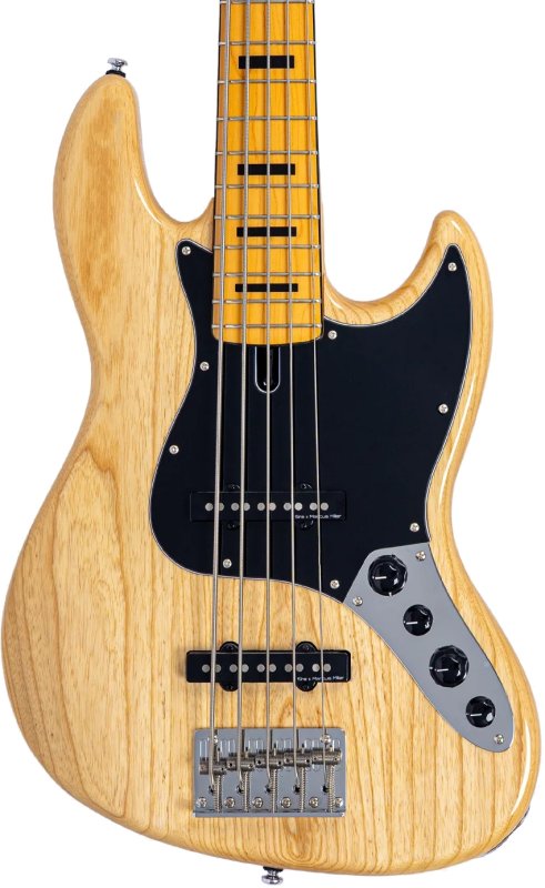 Sire - Sire V7 Vintage Ash New Gen 4-String Jazz Bass Guitar with Marcus Vintage-J Revolution Pickups, Natural #V7-VINSWAMPASH-5-NEWGEN-N
