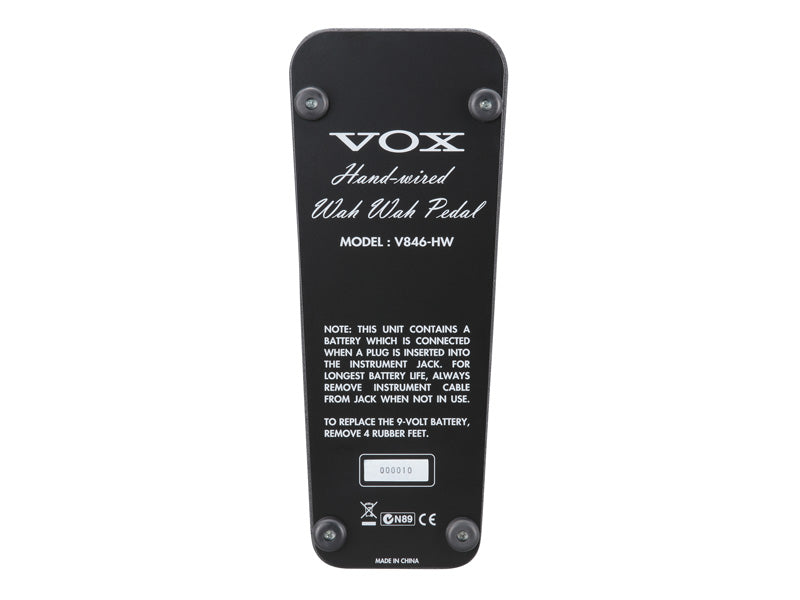 Vox - Hand-wired Wah Pedal Based on 1960's Vox V846 Wah Pedal, with True Bypass Operation #V846-HW
