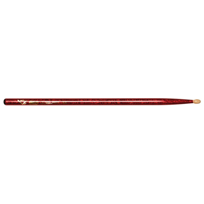 Vater Percussion - Color Wrap Hickory Drumsticks - Red Sparkle- 5A - Wood Tip #VCR5A