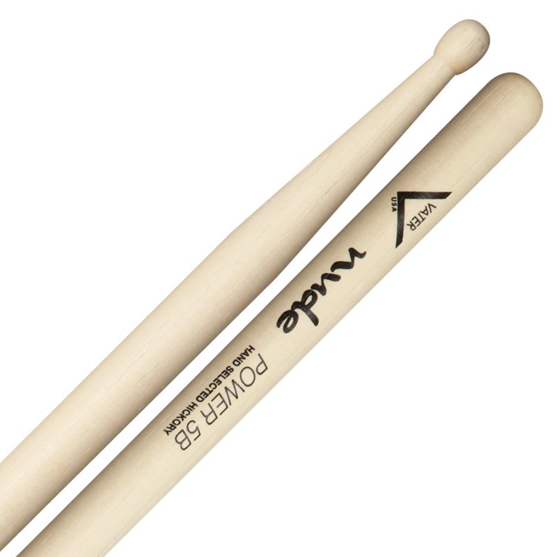 Vater Percussion - Hickory 5B "Vater Sticks Nude Power Series" Wood Tip Drumsticks #VHNP5BW