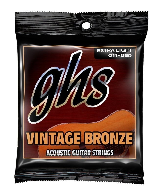 GHS - Vintage Bronze 85/15 Copper Zinc Acoustic Guitar Strings - Extra Light 11-50 #VN-XL