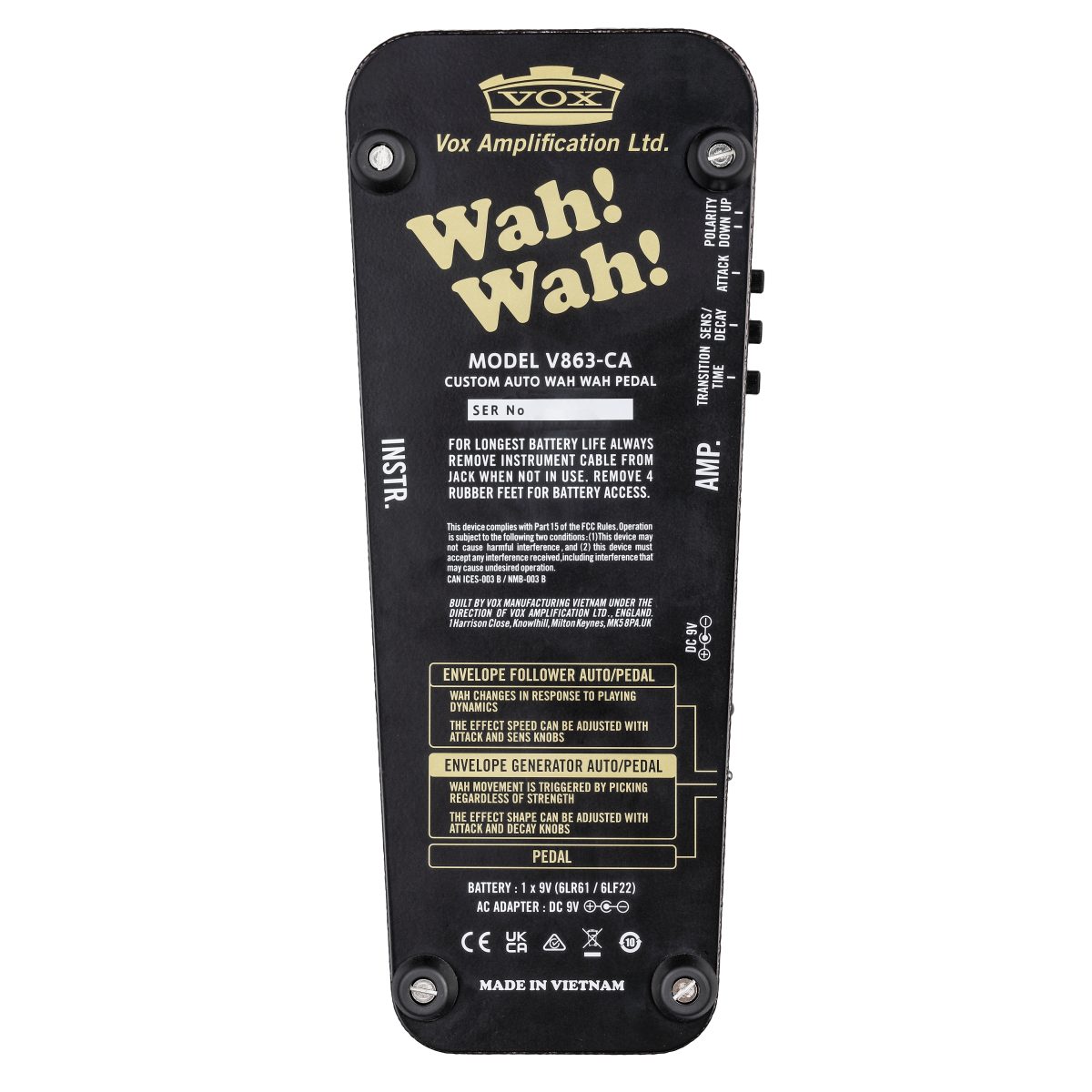 Vox - V863-CA Auto Wah Pedal — 3