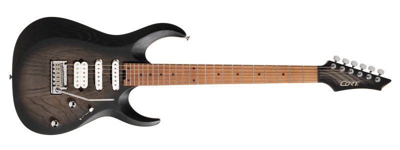 Cort - X700 Triality Electric Guitar With Bag, Open Pore Black Burst #X700-TRIALITY-BAG-OPBB