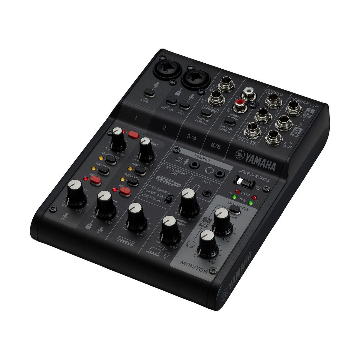 Yamaha - AG06MK2 - Live Streaming Mixer - Black Side