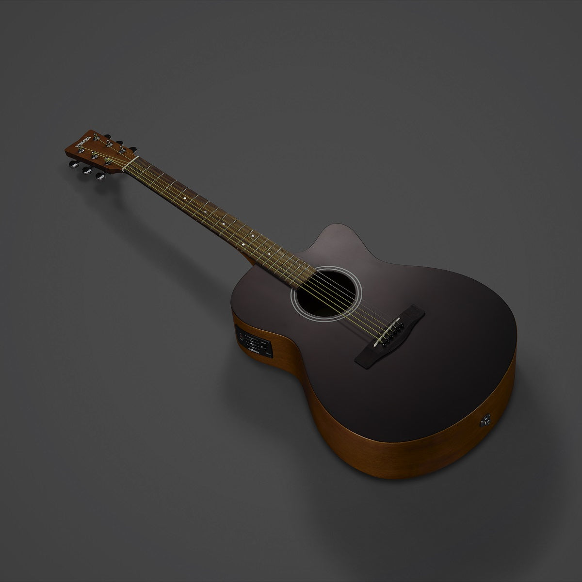Yamaha - FSX400C Smoky Black Cutaway Concert-Style Electro Acoustic Guitar