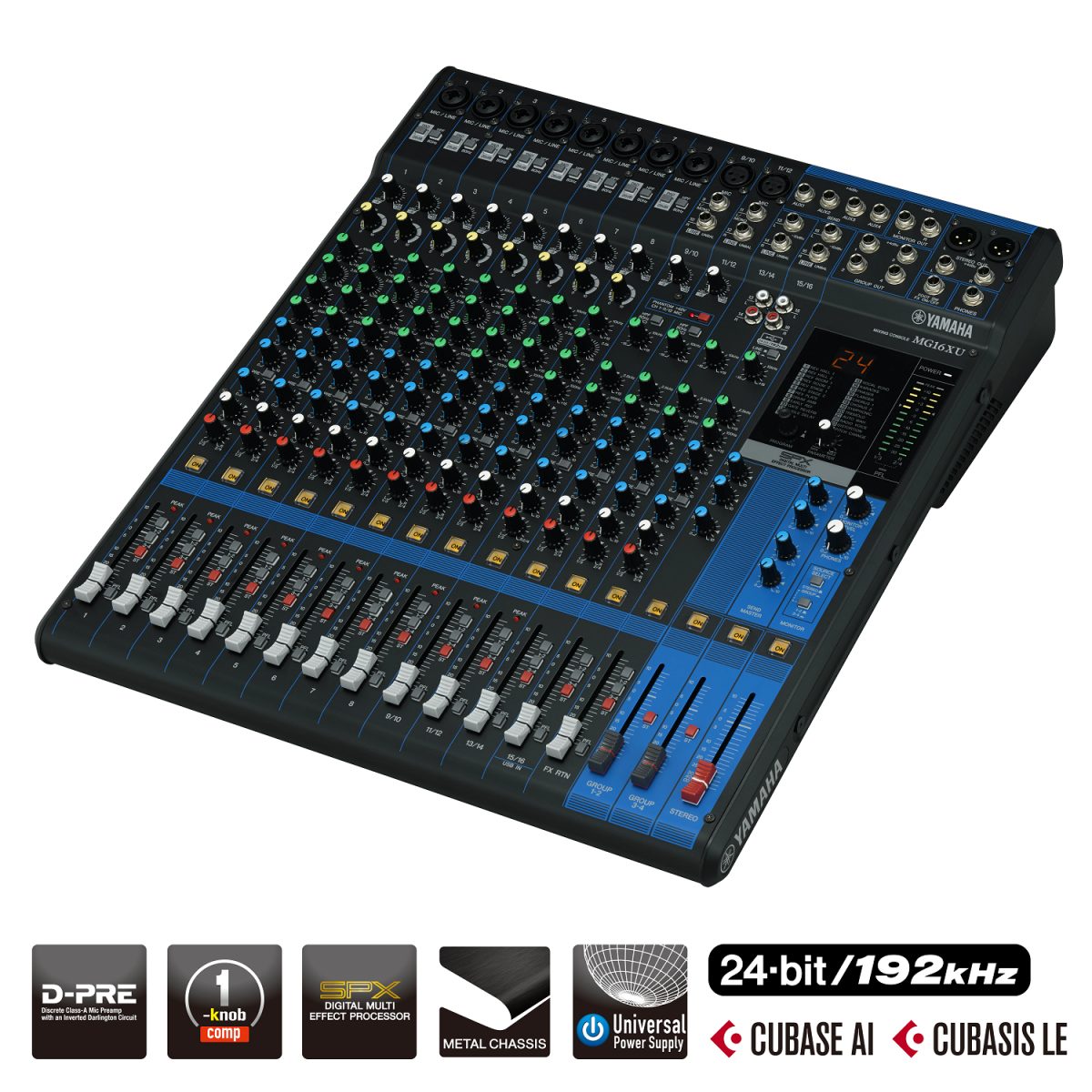 Yamaha MG16XU - 16 Channel MG Series Mixer w/Effects angle