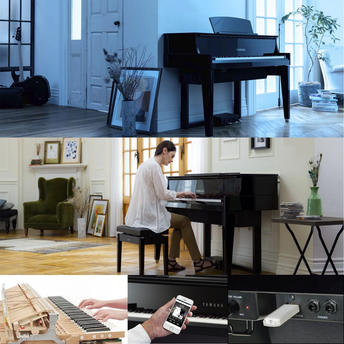 Yamaha - N1X - Avant Grand Hybrid - Polished Ebony