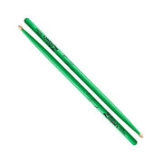 Zildjian - 5A Acorn Tip Hickory Drumsticks, Neon Green #Z5AACDGG