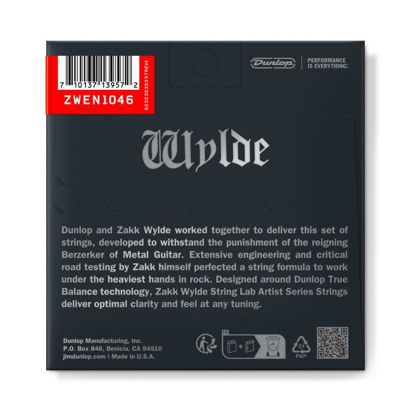 Dunlop - Zakk Wylde String Lab Electric Guitar Strings 10-46 #ZWEN1046