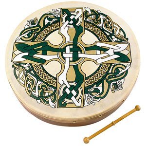 Waltons – 18″ Celtic Design Bodhran – Gaelic Cross – 1930